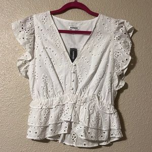 Express Eyelet Peplum Top